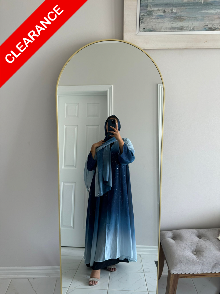 Ombré Sparkle Abaya Blue